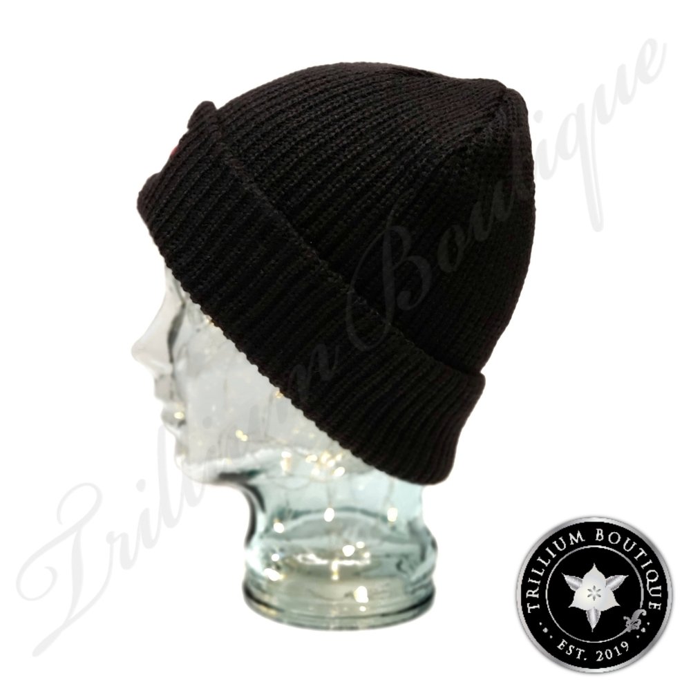 Tommy Hilfiger Unisex Black Cuffed Logo Hat OS - Picture 4 of 5
